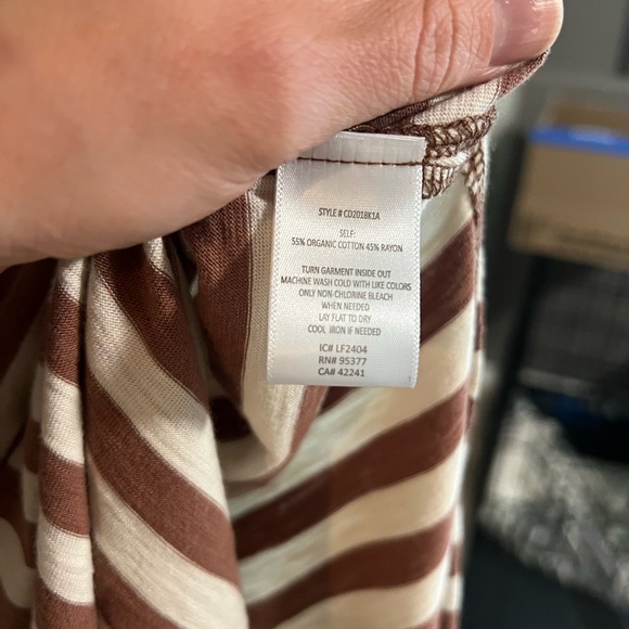 Sanctuary Striped Brown and White Sleeveless Dress - Picture 3 of 6